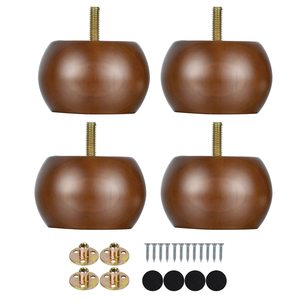 Pieds de canapé ronds en bois <span class=keywords><strong>massif</strong></span>, pieds de meubles à visser, hauteur 2 pouces, finition noir/laque transparente/noyer pour canapé, lit, armoire - Product Image 5