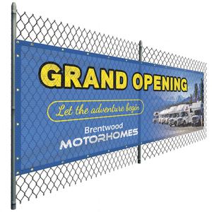 Custom Large Size Digital Printed Outdoor Polyester Mesh With Grommets Vinyl Fence <b>Banner</b> for Business Events - Product Image 1