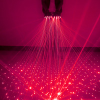 Gants laser LED multilignes rouge-vert, 4 faisceaux laser LED pour doigts, accessoires de spectacle de danse en boîte de nuit