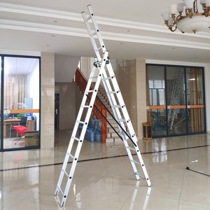 Tuyệt Vời Chất Lượng Cao EN131 3 Phần An Toàn Nhôm Mở Rộng Gấp Kết Hợp Thang - Product Image 4