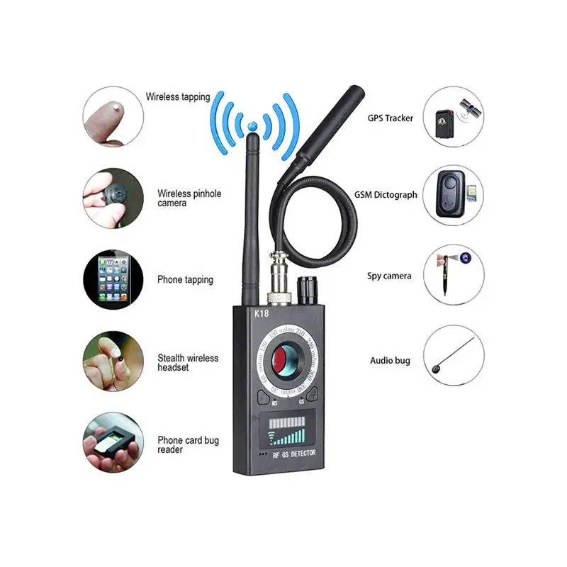 Detektor sinyal Ulocation K18, produsen detektor kamera tersembunyi K18, pemindai Bug Anti mata-mata GPS GSM RF K18 detektor sinyal