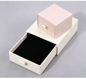 High End Jewelry Drawer Box Ivory Board Rigid Storage with Sponge Liner for Necklace Ring Earring Bracelet - Product Image 1