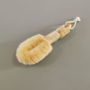 Natural Sisal Dry Body Cleaning Brush with Wooden Handle Exfoliating <b>Bath</b> Brush - Product Image 1