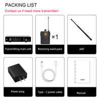 Système de monitoring intra-auriculaire sans fil avec commutateur stéréo/mono, entrées/sorties XLR/RCA, portable pour utilisation sur scène et avec microphone de conférence