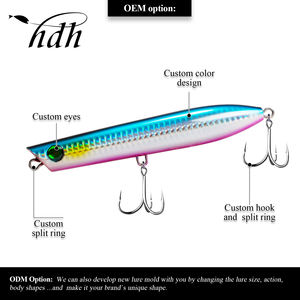 Aparejos de pesca duros de 18 colores, Señuelos de Pesca de boca grande, popper Top water de 130mm - Product Image 2