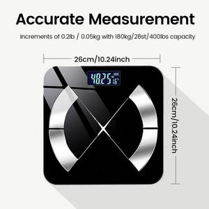 ओम स्मार्ट बॉडी फैट स्केल डिजिटल वेट स्केल एलसीडी डिस्प्ले 180 किलोग्राम/360lb वायरलेस इलेक्ट्रॉनिक डिजिटल स्केल स्वास्थ्य विश्लेषक ऐप - Product Image 6