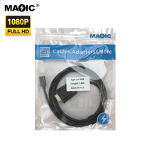 Cable adaptador de 1,8 M tipo C a VGA, convertidor de 1080P para ordenador portátil, TV HDTV, ordenador y reproductor de DVD, conexión de chaqueta de PVC, blindaje trenzado