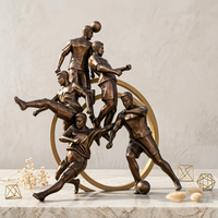 Sculpture de figures sportives en bronze coulé, statue d'athlètes multi-personnes faite à la main, 5 mm, 3D, décoration extérieure pour stade, école, parc, place publique