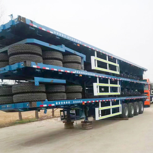 3-Axle Steel Container Transportation Flatbed Semi-<b>Trailer</b> 20ft/40ft Length Options 1001-2000kg Payload Capacity 12.5m Length - Product Image 6