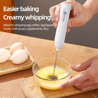 Batidor eléctrico portátil con carga USB, Espumador de leche de mano, licuadora, fabricante automático de espuma, batidor de huevos, herramientas para café y té