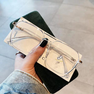 Nouvelles lunettes anti-lumière bleue TR90, monture irrégulière quadrilatère, monture complète, verres PC, design unisexe tendance R3 21048 - Product Image 1