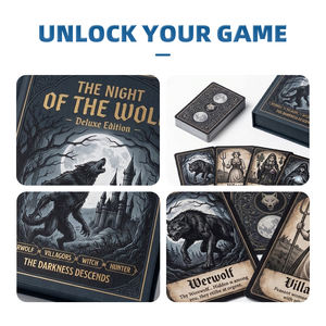 Boîte rigide carrée en carton recyclé texturé gaufré, design unique REACH, écologique, pour familles, communautés, clubs, <span class=keywords><strong>Loup</strong></span>-<span class=keywords><strong>garou</strong></span> - Product Image 3