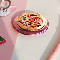 Espejos de Maquillaje, Espejo de Maquillaje Personal, Portátil, de Viaje, Plegable, de Doble Cara con Cristal de Sailor Moon