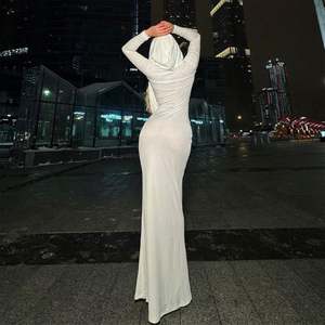 <span class=keywords><strong>Meilleur</strong></span> bustier tubulaire sans manches Robe à bretelles bleue Robe longue dos nu à épaules dénudées et enveloppante - Product Image 1