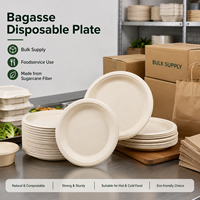 Assiette jetable en bagasse de canne à sucre Trendz pour événements de restauration et achats en gros pour services alimentaires