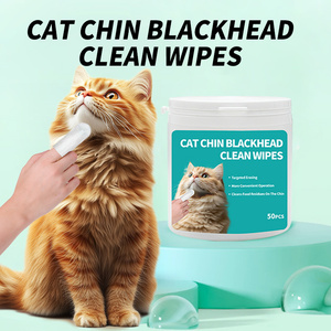 Lingettes nettoyantes pour points noirs du menton du chat, 50 pièces, toilettage pratique pour chats - Product Image 4