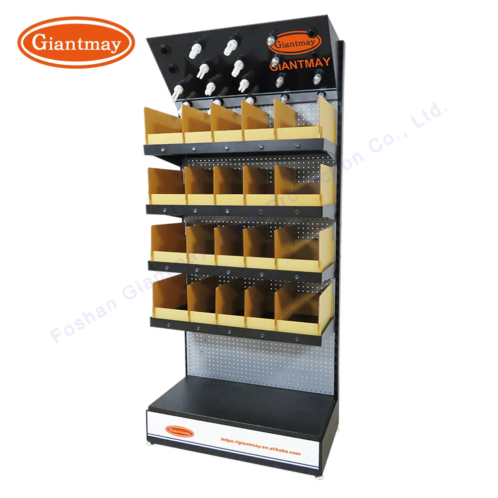 Boden stehende Metall Aussteller Boden stehende Glühbirne Display Stand Rack