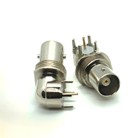 Connecteur BNC femelle à angle droit 90 degrés, montage sur circuit imprimé, prise BNC 50 ohms, adaptateur RF pour câble coaxial CCTV