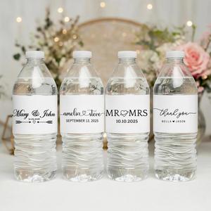 Personalized Wedding <b>Water</b> <b>Bottle</b> Labels - Waterproof Custom <b>Water</b> <b>Bottle</b> Stickers <b>with</b> <b>Name</b> & Date for Wedding Favors - Product Image 2