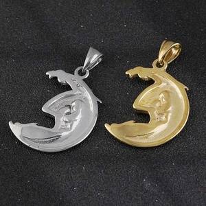 เครื่องประดับพังก์สไตล์ใหม่ - สร้อยคอจี้รูปมังกรบินพร้อมกรอบประดับเพชร ทำจากสแตนเลส ทันสมัยและอินเทรนด์ - Product Image 4