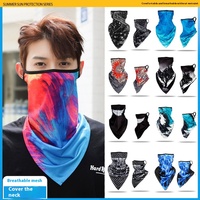 Conjunto de cuello de seda de hielo real para deportes al aire libre para ciclismo protector solar camuflaje verano montar soldadura motociclismo para hombres y mujeres