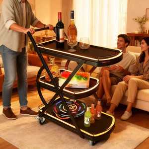 Carrito de bebidas iluminado con luces LED, panel de interruptores multifuncional, portátil para bares, discotecas, KTV, uso comercial - Product Image 2