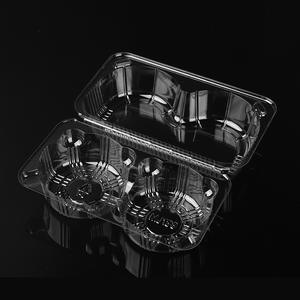 eggs tart small cake transparent plastic packaging box disposable food plastic container 2 compartment MJ310 MJ133