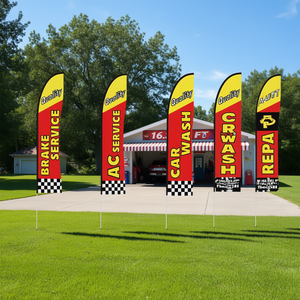 Kit de Bandera Tipo Pluma Swooper de 4.5 M, Letreros para Talleres de Reparación de Automóviles, Impresión Digital en Nailon - Product Image 2