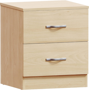 Table de chevet moderne et simple avec 2 tiroirs en bois, lampe de chevet pour chambre à coucher - Product Image 1