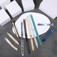 Bracelet magnétique en acier titane avec motif crocodile haut de gamme, réglable et inaltérable