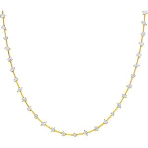 Ronde <span class=keywords><strong>Marquise</strong></span> Coeur Larme Goutte Rectangle Multi Petites Formes CZ Collier pour Femmes Mode 18K Plaqué Or Bijoux - Product Image 3