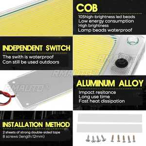 2Pcs 12V 24V <b>LED</b> DRL <b>COB</b> Car Interior Light Reading Light <b>LED</b> <b>Strip</b> Light 8000K RV Caravans Bus Truck Tailer Camper Trunk for VW - Product Image 4
