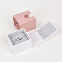 Boîte à bijoux économique multifonctionnelle pour bracelets, boucles d'oreilles, colliers et bagues, en carton personnalisé avec tiroir et doublure en velours