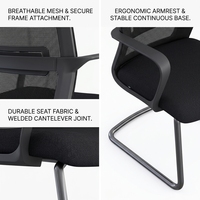 Chaise de visiteur de bureau moderne avec dossier en tissu maillé pour bureau à domicile et salles de conférence