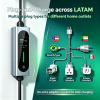 Cargador Portátil Industrial para Vehículos Eléctricos de 32A para Latinoamérica, con Clasificación IP65, Cable de Cobre de 6mm, Resistencia a Temperaturas Extremas