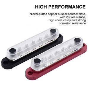 Barras colectoras Terminal de 300 amperios Línea de bloque de distribución de energía Barra colectora eléctrica de 12V 7 X Poste M6 para coche Barco marino - Product Image 4