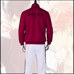 Inarizaki High School Volleyball Club Jacket Unisex Breathable <b>Tracksuit</b> Red 380g Simple Design - Product Image 5