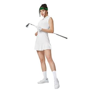 Lapel Golf Dress Women's Chest Pads Outdoor Sports <b>Badminton</b> Anti-Exposure Tennis Sleeveless Pockets Spandex/Nylon Polo - Product Image 2