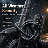 Serrure de vélo numérique intelligente portable TUYA avec carte électronique NFC, application mobile Tuya Cloud et déverrouillage par empreinte digitale et clé