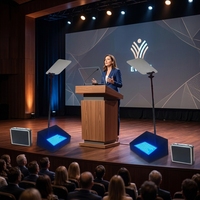 Simar 22-Zoll Selbstdrehender Klappmonitor Faltbarer Konferenz-Teleprompter für Redner und Präsidentenpodium