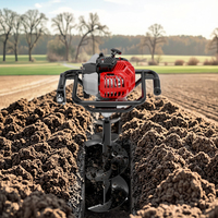 Tarière thermique portative pour le forage de trous de poteaux, idéale pour la plantation d'arbres, le jardinage et le creusement de trous de clôture en ferme