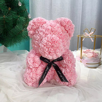 Vente flash - Ours en peluche - Fleur artificielle - Boîte cadeau en mousse écologique - Décoration pour Halloween, fête des mères, remise de diplôme - Livraison rapide
