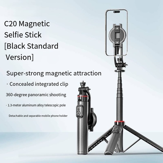 360-degree freely adjustable lithium alloy magnetic tripod selfie stick mobile phone stand live streaming shooting stand