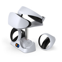 Station de charge pour casque PS5 VR2 avec voyants lumineux, chargeur de manettes PSVR2, support de lunettes rétractable, en ABS