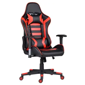 Ergonomischer Hoch leistungs spiels tuhl Roter höhen verstellbarer Esports Stuhl Drehbarer Lehnstuhl mit Kopfstütze