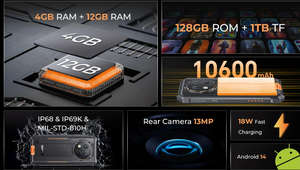 Version Globale Smartphone Robuste 4G Haute Résolution 4+64 Go Android 14 Arrière 13MP Avant 5MP Étanche Mobile NFC Oukitel WP28E - Product Image 4