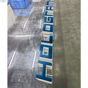 Lettres de miroir infinies 3D personnalisées en LED, enseignes de bureau, enseignes publicitaires, acrylique lumineux avec rail arrière, étanche IP65 - Product Image 2