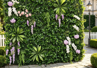 Mur végétal artificiel en tissu pour la décoration d'hôtels, vente en gros d'usine, plantes décoratives, murs de fleurs artificielles