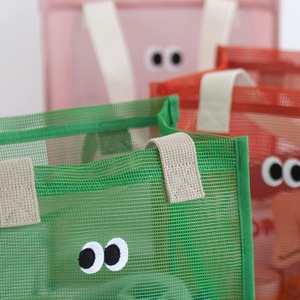 Large-eyed Breathable Mesh Tote Bag Portable <b>Toiletries</b> <b>Storage</b> Beach Swimming Bathroom Organizer Rectangle Non-Woven Fabric - Product Image 2