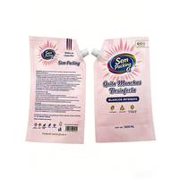 Pochettes souples personnalisées en PE recyclé de 500 ml et 1 L avec bec verseur pour emballage de lessive en poudre, liquide vaisselle et détergent